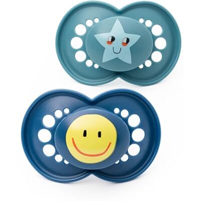MAM Original Pure Lot de 2 tétines pour bébé de 6 mois et plus en matériaux durables et biorenouvelables, en silicone SkinSoft avec étui à tétine Bleu/crème MAM Original Pure Lot de 2 tétines pour bébé de 6 mois et plus en matériaux durables et biorenouvelables, en silicone SkinSoft avec étui à tétine Bleu/crème