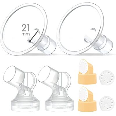 Maymom Lot de 2 protège-seins 2 pièces 21 mm avec valve et membrane Compatible avec la version Top Hole des tire-lait Medela. Maymom Lot de 2 protège-seins 2 pièces 21 mm avec valve et membrane Compatible avec la version Top Hole des tire-lait Medela.