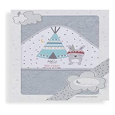 Serviette à Capuche Interbaby 100x100cm - Coton pour Bébé Serviette à Capuche Interbaby 100x100cm - Coton pour Bébé