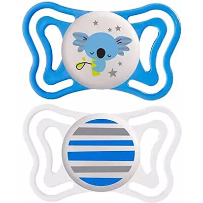 Chicco Physio Light Silicone Fopspeen X2 Blauw 6 16M Chicco Physio Light Silicone Fopspeen X2 Blauw 6 16M