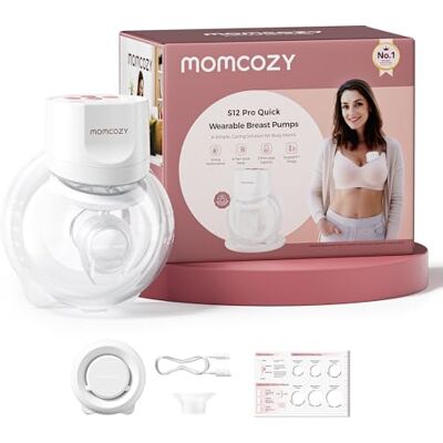Momcozy S12 Pro Quick Tire-Lait Electrique, 292 mmHg, Blanc, 1 Unité Tire lait nomade sans fil avec téterelle hybride DoubleFit™, 3 modes, 9 niveaux, écran intelligent et capacité de 210 ml Momcozy S12 Pro Quick Tire-Lait Electrique, 292 mmHg, Blanc, 1 Unité Tire lait nomade sans fil avec téterelle hybride DoubleFit™, 3 modes, 9 niveaux, écran intelligent et capacité de 210 ml