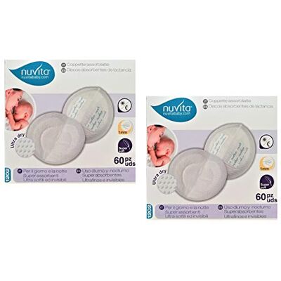 Nuvita Coupelles absorbantes jour et nuit 120 pièces ultra fines ultra douces Nuvita Coupelles absorbantes jour et nuit 120 pièces ultra fines ultra douces