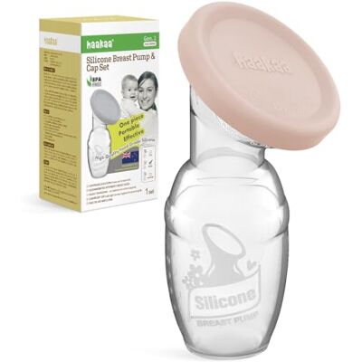 haakaa Tire-lait manuel – Collecteur de lait en silicone breveté, aspiration naturelle continue, mains libres et fonctionnement silencieux, anti-déversement avec capuchon en silicone, 100 ml blush haakaa Tire-lait manuel – Collecteur de lait en silicone breveté, aspiration naturelle continue, mains libres et fonctionnement silencieux, anti-déversement avec capuchon en silicone, 100 ml blush