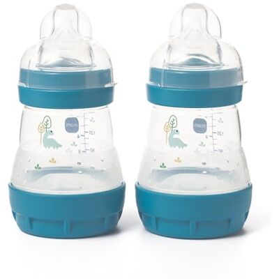 MAM Easy Start Lot de 2 biberons anti-coliques (2 x 160 ml) Auto-stérilisants Tétines à débit lent Taille 1 Essentiels pour nouveau-né Bleu (différents modèles) MAM Easy Start Lot de 2 biberons anti-coliques (2 x 160 ml) Auto-stérilisants Tétines à débit lent Taille 1 Essentiels pour nouveau-né Bleu (différents modèles)