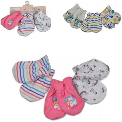 Cangaroo moufles bébé Kay, set de 3, 100% coton, pour les premiers gants, coloris:rose Cangaroo moufles bébé Kay, set de 3, 100% coton, pour les premiers gants, coloris:rose
