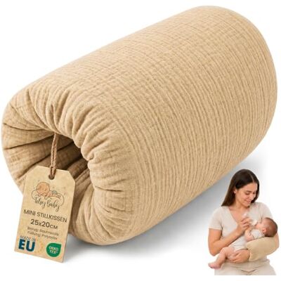 Totsy Baby Coussin d'Allaitement de Voyage 20 cm en Mousseline Bras soutenu lavable à 30 degrés garnissage moelleux pour le biberon comme pour le sein maman papa Beige Totsy Baby Coussin d'Allaitement de Voyage 20 cm en Mousseline Bras soutenu lavable à 30 degrés garnissage moelleux pour le biberon comme pour le sein maman papa Beige