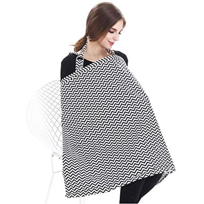 SONARIN Couvertures d'allaitement 4 en 1 Multifonctions, avec sac de rangement et coins pour serviettes, couvertures d'allaitement, respirant et léger (Noir) SONARIN Couvertures d'allaitement 4 en 1 Multifonctions, avec sac de rangement et coins pour serviettes, couvertures d'allaitement, respirant et léger (Noir)