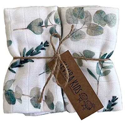 Sevira Kids Lot de 2 langes en viscose de bambou, Eucalyptus Made in France, Multicolore, 50x50 cm Sevira Kids Lot de 2 langes en viscose de bambou, Eucalyptus Made in France, Multicolore, 50x50 cm