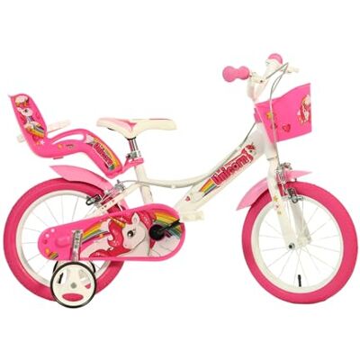 Dino Bikes Unicorn Vélo 16'' Licorne 40,6 Fille, Blanc/Rose, 40,6 cm Dino Bikes Unicorn Vélo 16'' Licorne 40,6 Fille, Blanc/Rose, 40,6 cm