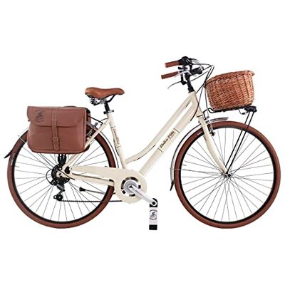 Dolce Vita By Canellini Canellini Vélo de ville Vintage Citybike Rétro Doux Taille Oldstyle Aluminium Femme avec Sacs et Panier Roues 28 Dolce Vita By Canellini Canellini Vélo de ville Vintage Citybike Rétro Doux Taille Oldstyle Aluminium Femme avec Sacs et Panier Roues 28