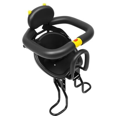 Krylen Siège enfant de vélo réglable à l'avant avec sangles et garde-corps, pratique pour les vélos de ville et les vélos familiaux Krylen Siège enfant de vélo réglable à l'avant avec sangles et garde-corps, pratique pour les vélos de ville et les vélos familiaux