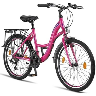 Licorne Bike Stella Premium Vélo de ville 21 vitesses, vélo pour fille, garçon, homme et femme, éclairage avant et arrière, outils inclus Licorne Bike Stella Premium Vélo de ville 21 vitesses, vélo pour fille, garçon, homme et femme, éclairage avant et arrière, outils inclus