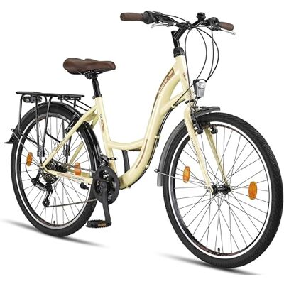 Licorne Bike Stella Premium Vélo de ville 21 vitesses, vélo pour fille, garçon, homme et femme, éclairage avant et arrière, outils inclus Licorne Bike Stella Premium Vélo de ville 21 vitesses, vélo pour fille, garçon, homme et femme, éclairage avant et arrière, outils inclus