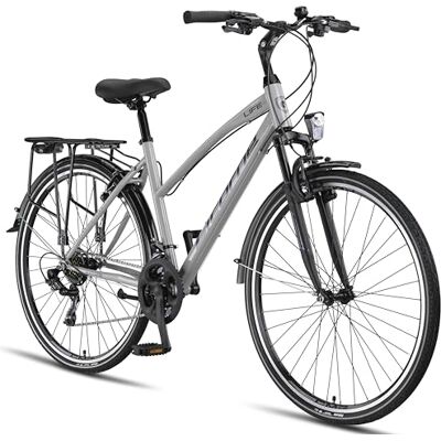 Licorne Bike Vélo de trekking de qualité supérieure 28" pour homme, garçon, fille, femme, dérailleur à 21 vitesses, vélo de ville L-V-ATB Licorne Bike Vélo de trekking de qualité supérieure 28" pour homme, garçon, fille, femme, dérailleur à 21 vitesses, vélo de ville L-V-ATB