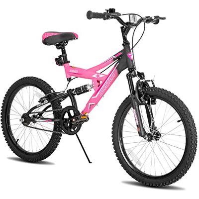 JOYSTAR Contender VTT pour enfant de 50,8 cm pour garçons et filles de 7 à 13 ans avec cadre en acier entièrement suspendu et entraînement à 1 vitesse avec béquille JOYSTAR Contender VTT pour enfant de 50,8 cm pour garçons et filles de 7 à 13 ans avec cadre en acier entièrement suspendu et entraînement à 1 vitesse avec béquille
