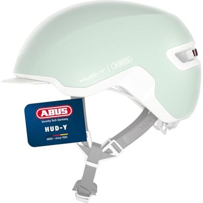 ABUS Urban Helm HUD-Y avec feu arrière LED magnétique rechargeable & fermeture à clic casque de vélo cool pour tous les jours pour femmes et hommes pure mint, taille L ABUS Urban Helm HUD-Y avec feu arrière LED magnétique rechargeable & fermeture à clic casque de vélo cool pour tous les jours pour femmes et hommes pure mint, taille L
