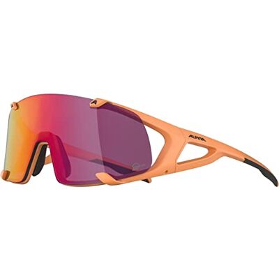 ALPINA Hawkey S Q-Lite Lunettes de sport et de vélo avec effet miroir, renforcement du contraste et anti-buée avec protection UV 100% pour adultes, pêche mat, taille unique ALPINA Hawkey S Q-Lite Lunettes de sport et de vélo avec effet miroir, renforcement du contraste et anti-buée avec protection UV 100% pour adultes, pêche mat, taille unique