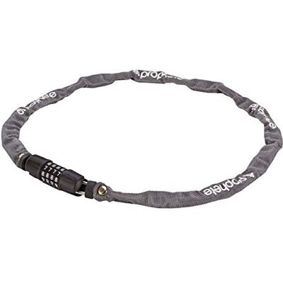 Prophete Antivol à chaîne avec code à 4 chiffres, 90 cm de long, léger et flexible, idéal pour les vélos d'enfants, 3,2 mm de diamètre, gris, sûr, compact et facile à utiliser Prophete Antivol à chaîne avec code à 4 chiffres, 90 cm de long, léger et flexible, idéal pour les vélos d'enfants, 3,2 mm de diamètre, gris, sûr, compact et facile à utiliser