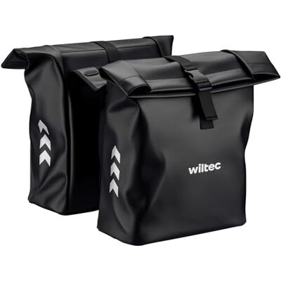 WilTec Sac double pour porte-bagages 48 l, sacoche de vélo pour porte-bagages 30 x 14 x 57 cm, sacoche de vélo résistante à l'eau WilTec Sac double pour porte-bagages 48 l, sacoche de vélo pour porte-bagages 30 x 14 x 57 cm, sacoche de vélo résistante à l'eau