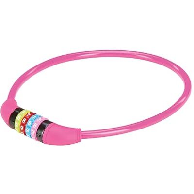 Prophete Antivol de vélo pour enfant à combinaison à 4 chiffres 650 mm Ø 10 mm Rose Prophete Antivol de vélo pour enfant à combinaison à 4 chiffres 650 mm Ø 10 mm Rose