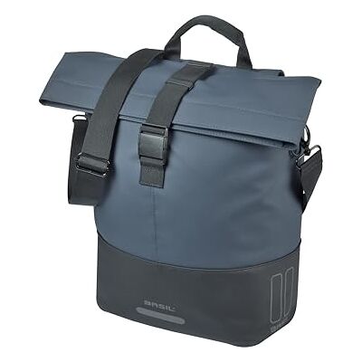 Basil Cove Sacoche de vélo pour porte-bagages Étanche 14-16 l Réfléchissante En matériau recyclé Compatible MIK 29 x 14,5 x 36 cm Bleu/blanc Basil Cove Sacoche de vélo pour porte-bagages Étanche 14-16 l Réfléchissante En matériau recyclé Compatible MIK 29 x 14,5 x 36 cm Bleu/blanc