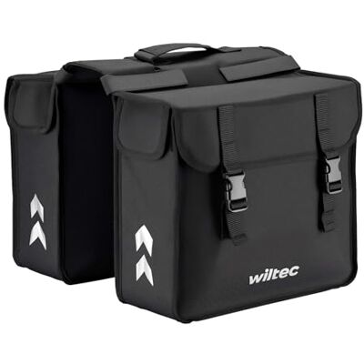 WilTec Sacoche double pour porte-bagages 35 x 13 x 30 cm, 30 l d'espace de rangement, résistante à l'eau, facile à manipuler WilTec Sacoche double pour porte-bagages 35 x 13 x 30 cm, 30 l d'espace de rangement, résistante à l'eau, facile à manipuler