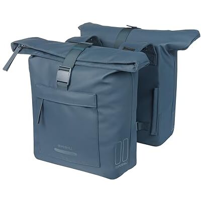 Basil Brooklyn Double sacoche de vélo Étanche 41 l Imperméable Réfléchissante En matériau recyclé Bleu Basil Brooklyn Double sacoche de vélo Étanche 41 l Imperméable Réfléchissante En matériau recyclé Bleu