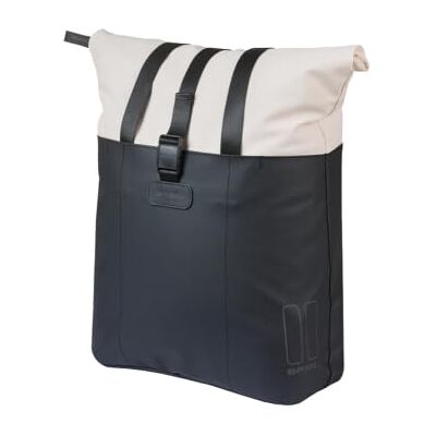 Basil Vive Sacoche de vélo individuelle pour porte-bagages, étanche, 15-20 l, avec compartiment pour ordinateur portable, réfléchissant, en matériau recyclé, MIK Hooks, 29 x 11 x 34 cm, blanc/noir Basil Vive Sacoche de vélo individuelle pour porte-bagages, étanche, 15-20 l, avec compartiment pour ordinateur portable, réfléchissant, en matériau recyclé, MIK Hooks, 29 x 11 x 34 cm, blanc/noir