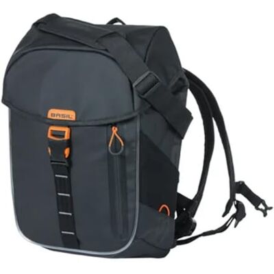 Basil Sac à dos vélo Miles Tarpaulin Nordlicht 17 L Noir et Orange Basil Sac à dos vélo Miles Tarpaulin Nordlicht 17 L Noir et Orange