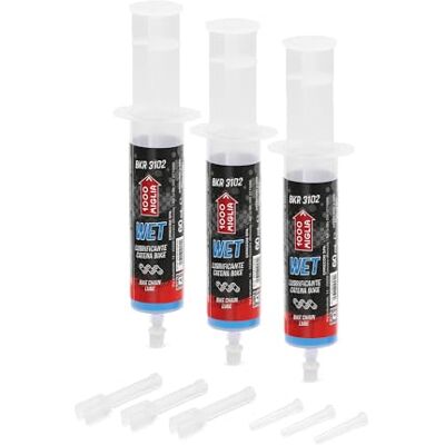ERRECOM 1000 Miglia BKR 3102 WET Lubrifiant Chaîne Vélo à utiliser sur Piste Humide, Mouillée et Boueuse 180 ml (3x60 ml), seringue avec Applicateurs Drop et Huggie System, formule fluorescente parfumée ERRECOM 1000 Miglia BKR 3102 WET Lubrifiant Chaîne Vélo à utiliser sur Piste Humide, Mouillée et Boueuse 180 ml (3x60 ml), seringue avec Applicateurs Drop et Huggie System, formule fluorescente parfumée