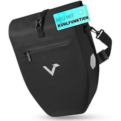 Valkental Grande Sacoche de Porte-Bagages Etanche 28L de Volume Sacoche de Vélo pour Porte-Bagages avec Réflecteurs (Noir avec fonction de refroidissement, 28L) Valkental Grande Sacoche de Porte-Bagages Etanche 28L de Volume Sacoche de Vélo pour Porte-Bagages avec Réflecteurs (Noir avec fonction de refroidissement, 28L)