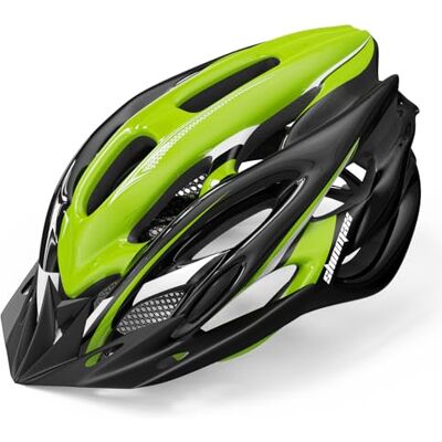 Shinmax Casque de vélo avec visière amovible avec lumière LED, pour homme et femme, casque de vélo léger et réglable pour VTT, vélo de route, 57 à 62 cm Shinmax Casque de vélo avec visière amovible avec lumière LED, pour homme et femme, casque de vélo léger et réglable pour VTT, vélo de route, 57 à 62 cm