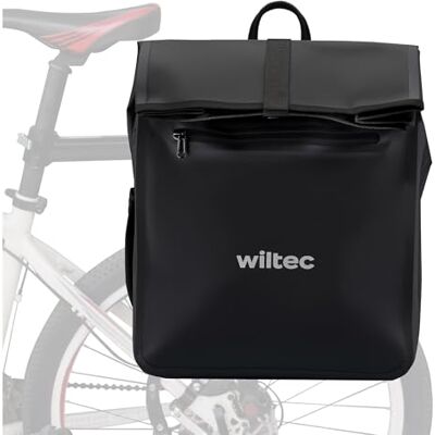 WilTec Sacoche étanche pour porte-bagages noire – capacité de 22 L – en PVC – pour vélos et vélos électriques – Sac de bicyclette – Cyclisme, courses, excursions WilTec Sacoche étanche pour porte-bagages noire – capacité de 22 L – en PVC – pour vélos et vélos électriques – Sac de bicyclette – Cyclisme, courses, excursions