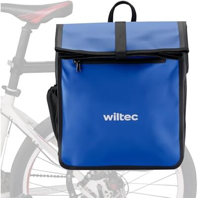 WilTec Sacoche étanche pour porte-bagages bleue – capacité de 22 L – en PVC – pour vélos et vélos électriques – Sac de bicyclette – Cyclisme, courses, excursions WilTec Sacoche étanche pour porte-bagages bleue – capacité de 22 L – en PVC – pour vélos et vélos électriques – Sac de bicyclette – Cyclisme, courses, excursions