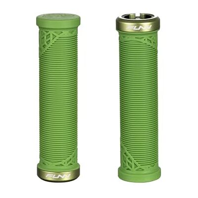 FUNN Hilt JR Poignées de guidon de VTT avec un seul verrouillage à serrage, poignées de guidon de vélo avec serrure avec un diamètre intérieur de 19 mm, poignées de vélo courtes (Vert) FUNN Hilt JR Poignées de guidon de VTT avec un seul verrouillage à serrage, poignées de guidon de vélo avec serrure avec un diamètre intérieur de 19 mm, poignées de vélo courtes (Vert)