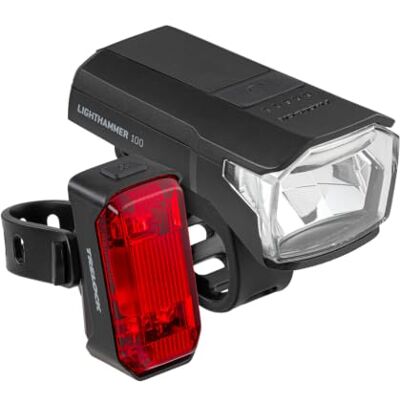 Trelock Lighthammer Kit d'éclairage de vélo USB 100 Lux 20 heures d'autonomie Trelock Lighthammer Kit d'éclairage de vélo USB 100 Lux 20 heures d'autonomie