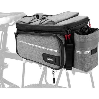 WilTec Sacoche étanche extensible pour porte-bagages grise – capacité max. 20 L – en Polyester – avec Housse de pluie – pour vélos et vélos électriques – Sac de bicyclette – Cyclisme WilTec Sacoche étanche extensible pour porte-bagages grise – capacité max. 20 L – en Polyester – avec Housse de pluie – pour vélos et vélos électriques – Sac de bicyclette – Cyclisme