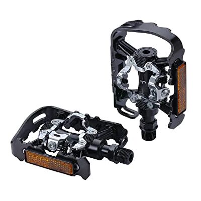 BBB Pédales de vélo de route à double plateforme avec crampons SPD et plats, 1,4 cm, cage en aluminium durable, tension réglable pour VTT E-MTB Urban E-Road DualChoice BPD-23 BBB Pédales de vélo de route à double plateforme avec crampons SPD et plats, 1,4 cm, cage en aluminium durable, tension réglable pour VTT E-MTB Urban E-Road DualChoice BPD-23