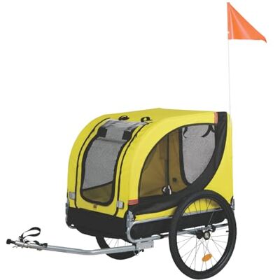 Dunlop Remorque Vélo Chien Pliable Remorque Chien Velo Max. 40 KG Remorque de Vélo pour Vos Animaux de Compagnie Cariole Velo Chien 75 x 52 x 65 cm Chariot Velo Chien Jaune/Noir Dunlop Remorque Vélo Chien Pliable Remorque Chien Velo Max. 40 KG Remorque de Vélo pour Vos Animaux de Compagnie Cariole Velo Chien 75 x 52 x 65 cm Chariot Velo Chien Jaune/Noir
