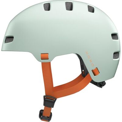 ABUS XOXO Casque de vélo Casque de ville au look skater Casque pour skateboard, vélo, scooter Avec mentonnière optimisée Pour adolescents et adultes Taille S, vert ABUS XOXO Casque de vélo Casque de ville au look skater Casque pour skateboard, vélo, scooter Avec mentonnière optimisée Pour adolescents et adultes Taille S, vert