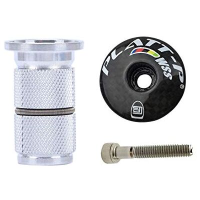 PLATT Capuchon de direction en carbone avec compresseur en alliage d'aluminium 1 1/8 PLATT Capuchon de direction en carbone avec compresseur en alliage d'aluminium 1 1/8