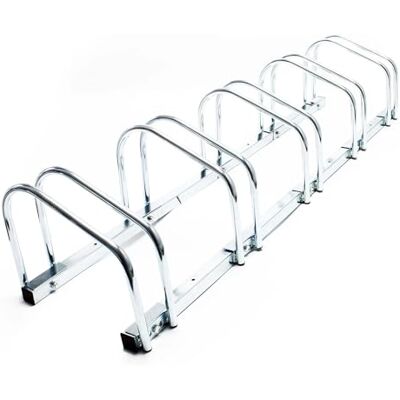 WilTec Support à vélos pour 5 vélos, 1305 x 320 x 265 mm, gris, en acier, à fixer au sol, arceaux de rangement en ligne WilTec Support à vélos pour 5 vélos, 1305 x 320 x 265 mm, gris, en acier, à fixer au sol, arceaux de rangement en ligne
