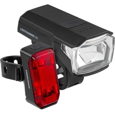 Trelock Lighthammer 80 Lux Jeu d'éclairage pour vélo avec connexion USB – 20 heures d'autonomie Trelock Lighthammer 80 Lux Jeu d'éclairage pour vélo avec connexion USB – 20 heures d'autonomie