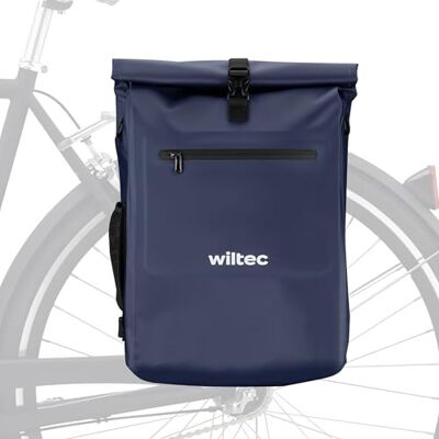 WilTec Sacoche sac à dos étanche pour porte-bagages bleue – capacité de 25 L – en 500D PVC – avec compartiment pour ordinateur portable – pour vélos et vélos électriques – Sac de bicyclette – Cyclisme WilTec Sacoche sac à dos étanche pour porte-bagages bleue – capacité de 25 L – en 500D PVC – avec compartiment pour ordinateur portable – pour vélos et vélos électriques – Sac de bicyclette – Cyclisme