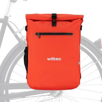 WilTec Sacoche sac à dos étanche pour porte-bagages rouge – capacité de 25 L – en 500D PVC – avec compartiment pour ordinateur portable – pour vélos et vélos électriques – Sac de bicyclette – Cyclisme WilTec Sacoche sac à dos étanche pour porte-bagages rouge – capacité de 25 L – en 500D PVC – avec compartiment pour ordinateur portable – pour vélos et vélos électriques – Sac de bicyclette – Cyclisme