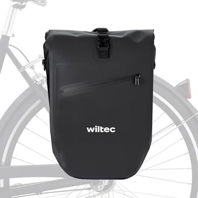 WilTec Sacoche étanche pour porte-bagages noire – capacité de 20 l – en 500D PVC – avec poignée, bandoulière et réflecteur – pour vélos et vélos électriques – Sac de bicyclette – Cyclisme WilTec Sacoche étanche pour porte-bagages noire – capacité de 20 l – en 500D PVC – avec poignée, bandoulière et réflecteur – pour vélos et vélos électriques – Sac de bicyclette – Cyclisme