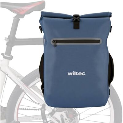 WilTec Sacoche sac à dos étanche pour porte-bagages bleue – capacité de 20 L – en 600D TPU – avec compartiment pour ordinateur portable – pour vélos et vélos électriques – Sac de bicyclette – Cyclisme WilTec Sacoche sac à dos étanche pour porte-bagages bleue – capacité de 20 L – en 600D TPU – avec compartiment pour ordinateur portable – pour vélos et vélos électriques – Sac de bicyclette – Cyclisme
