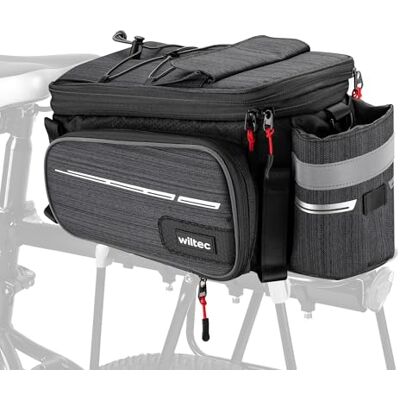 WilTec Sacoche étanche extensible pour porte-bagages noire – capacité max. 20 L – en Polyester – avec Housse de pluie – pour vélos et vélos électriques – Sac de bicyclette – Cyclisme WilTec Sacoche étanche extensible pour porte-bagages noire – capacité max. 20 L – en Polyester – avec Housse de pluie – pour vélos et vélos électriques – Sac de bicyclette – Cyclisme