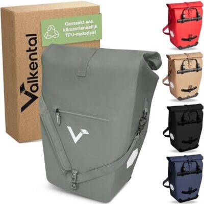 Valkental Sacoche de vélo 2-en-1 en TPU écoresponsable 100% étanche Compartiments pratiques Volume flexible 23-28L avec compartiment pour ordinateur portable Valkental Sacoche de vélo 2-en-1 en TPU écoresponsable 100% étanche Compartiments pratiques Volume flexible 23-28L avec compartiment pour ordinateur portable