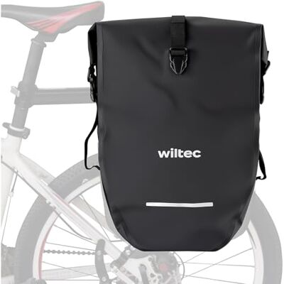 WilTec Sacoche étanche pour porte-bagages – capacité de 25 L – 56,5 x 30 x 15 cm – en PVC 500D – pour vélos et vélos électriques – Sac de bicyclette – Cyclisme, courses, excursions WilTec Sacoche étanche pour porte-bagages – capacité de 25 L – 56,5 x 30 x 15 cm – en PVC 500D – pour vélos et vélos électriques – Sac de bicyclette – Cyclisme, courses, excursions